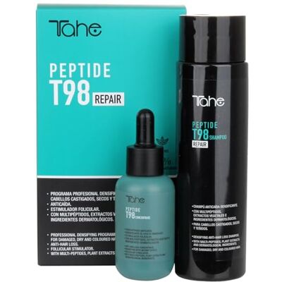 Tahe Pack Anticaída & Repair Peptide T98: Concentrado anticaída 50 ml + Champú anticaída Repair 300 ml Peptide T98 Tahe Pack Anticaída & Repair Peptide T98: Concentrado anticaída 50 ml + Champú anticaída Repair 300 ml Peptide T98