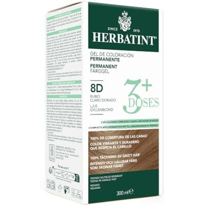 Herbatint 3Doses Tinte Gel Permanente Cabello 8D Rubio Claro Dorado 300 ml Herbatint 3Doses Tinte Gel Permanente Cabello 8D Rubio Claro Dorado 300 ml