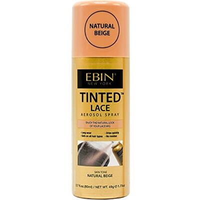 EBIN NEW YORK Tinted Lace Aerosol Spray Natural Beige Spray para pelucas de encaje 80ml Acabado natural para lace frontal y closures en tonos de piel beige neutro EBIN NEW YORK Tinted Lace Aerosol Spray Natural Beige Spray para pelucas de encaje 80ml Acabado natural para lace frontal y closures en tonos de piel beige neutro