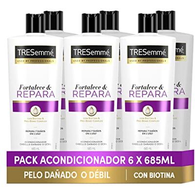TRESemmé Acondicionador Repara & Fortalece para pelo dañado o débil con Biotina, protege contra 7 daños del cabello Pack de 6 x 685ml TRESemmé Acondicionador Repara & Fortalece para pelo dañado o débil con Biotina, protege contra 7 daños del cabello Pack de 6 x 685ml