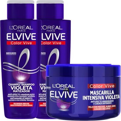 L'Oreal Paris L'Oréal Paris Pack ELVIVE Color Vive Violeta Champú y Mascarilla para Pelo Teñido L'Oreal Paris L'Oréal Paris Pack ELVIVE Color Vive Violeta Champú y Mascarilla para Pelo Teñido