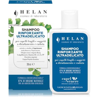 Helan Capelvenere Champu Reforzante Ultradelicado para Cabello Fragil y Propenso al Debilitamiento, Refuerza con Manzana Annurca Bio Proteccion Reforzante Natural, Made in Italy, 200 ml Helan Capelvenere Champu Reforzante Ultradelicado para Cabello Fragil y Propenso al Debilitamiento, Refuerza con Manzana Annurca Bio Proteccion Reforzante Natural, Made in Italy, 200 ml