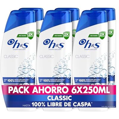Head & Shoulders H&S Classic Champú Anticaspa 250ml para Uso Diario. Hasta 100% de Protección Anticaspa, Clínicamente Probado. Para Todo Tipo de Pelo y Cuero Cabelludo. Sensación de Frescor y Limpieza, New Version Head & Shoulders H&S Classic Champú Anticaspa 250ml para Uso Diario. Hasta 100% de Protección Anticaspa, Clínicamente Probado. Para Todo Tipo de Pelo y Cuero Cabelludo. Sensación de Frescor y Limpieza, New Version