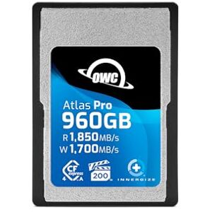 OWC Tarjeta de Memoria Atlas Pro Cfexpress 4.0 Tipo A (960 GB, Calidad Profesional, hasta 1850 MB/s de Lectura y 1700 MB/s de Escritura OWC Tarjeta de Memoria Atlas Pro Cfexpress 4.0 Tipo A (960 GB, Calidad Profesional, hasta 1850 MB/s de Lectura y 1700 MB/s de Escritura