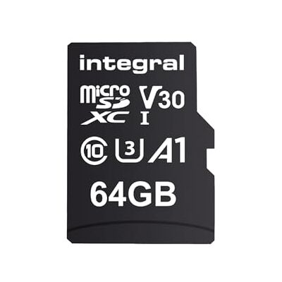 Integral Pack Doble de Tarjetas microSD 64GB, Alta Velocidad, vídeo 4K, hasta 100MB/s Lectura y 50MB/s Escritura, UHS-I, U3, V30, Clase 10, A1 – para móviles, Tablets, Drones y Consolas. Integral Pack Doble de Tarjetas microSD 64GB, Alta Velocidad, vídeo 4K, hasta 100MB/s Lectura y 50MB/s Escritura, UHS-I, U3, V30, Clase 10, A1 – para móviles, Tablets, Drones y Consolas.