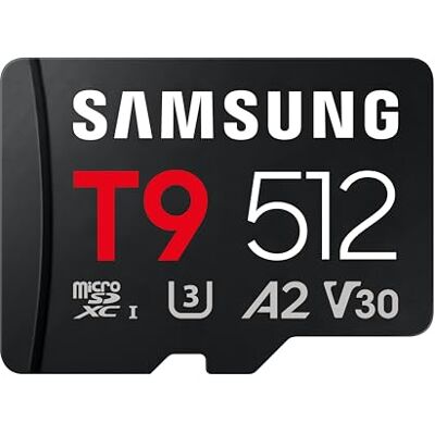 Samsung T9 microSD Speicherkarte 512GB bis zu 200 MB/s Lesen und 130 MB/s Schreiben (MB-MH512T/WW) Samsung T9 microSD Speicherkarte 512GB bis zu 200 MB/s Lesen und 130 MB/s Schreiben (MB-MH512T/WW)