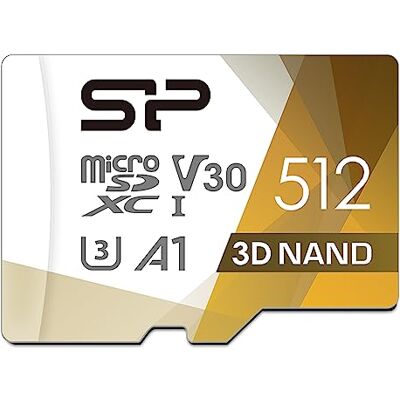 Silicon Power 512GB Superior Pro microSDXC UHS-I (U3), V30 4K A1, High Speed MicroSD Card with Adapter Silicon Power 512GB Superior Pro microSDXC UHS-I (U3), V30 4K A1, High Speed MicroSD Card with Adapter