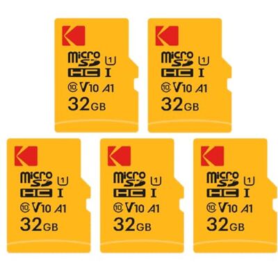 Kodak Pack de 5 Micro SDXC 32GB Premium: velocidad y fiabilidad para un almacenamiento excepcional Kodak Pack de 5 Micro SDXC 32GB Premium: velocidad y fiabilidad para un almacenamiento excepcional