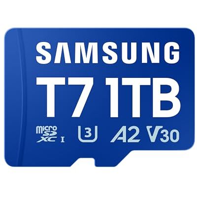 Samsung T7 Tarjeta microSD, 1 TB, UHS-I U3, Full HD y 4K UHD Tarjeta de Memoria para Juegos en Smartphone, Tableta y Consola Portátil, Velocidad de Lectura 170 MB/s, MB-MB1T0T/WW Samsung T7 Tarjeta microSD, 1 TB, UHS-I U3, Full HD y 4K UHD Tarjeta de Memoria para Juegos en Smartphone, Tableta y Consola Portátil, Velocidad de Lectura 170 MB/s, MB-MB1T0T/WW