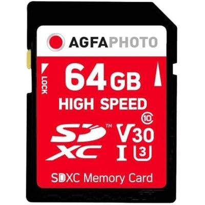 AgfaPhoto 10428 Tarjeta de Memoria SecureDigital (64 GB, Clase 10, MLC), Azul AgfaPhoto 10428 Tarjeta de Memoria SecureDigital (64 GB, Clase 10, MLC), Azul