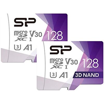 Silicon Power Paquete de 2 Tarjetas Micro SD de 128 GB U3 Compatible con Nintendo Switch, Tarjeta de Memoria microSD SDXC microsdxc de Alta Velocidad con Adaptador Silicon Power Paquete de 2 Tarjetas Micro SD de 128 GB U3 Compatible con Nintendo Switch, Tarjeta de Memoria microSD SDXC microsdxc de Alta Velocidad con Adaptador