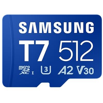 Samsung T7 Tarjeta microSD, 512 GB, UHS-I U3, Full HD y 4K UHD Samsung T7 Tarjeta microSD, 512 GB, UHS-I U3, Full HD y 4K UHD
