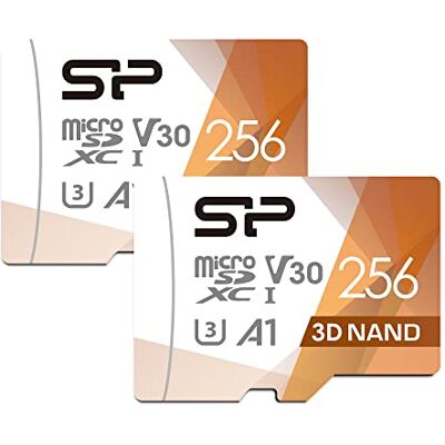Silicon Power Paquete de 2 Tarjetas Micro SD de 256 GB U3 Compatible con Nintendo Switch, Tarjeta de Memoria microSD SDXC microsdxc de Alta Velocidad con Adaptador Silicon Power Paquete de 2 Tarjetas Micro SD de 256 GB U3 Compatible con Nintendo Switch, Tarjeta de Memoria microSD SDXC microsdxc de Alta Velocidad con Adaptador