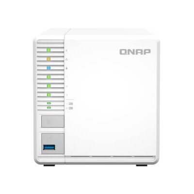 QNAP TS-364-4G 3 Bay Gabinete NAS de Escritorio 4 GB de RAM, procesador Intel Celeron de 4 núcleos NAS de 2,5 GbE con caché M.2 SSD para Ejecutar máquinas virtuales, White QNAP TS-364-4G 3 Bay Gabinete NAS de Escritorio 4 GB de RAM, procesador Intel Celeron de 4 núcleos NAS de 2,5 GbE con caché M.2 SSD para Ejecutar máquinas virtuales, White