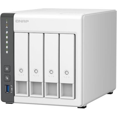 QNAP TS-433-4G-US NAS de 4 bahías con procesador de Cuatro núcleos, Memoria RAM DDR4 de 4 GB y Red de 2.5GbE (sin Disco) QNAP TS-433-4G-US NAS de 4 bahías con procesador de Cuatro núcleos, Memoria RAM DDR4 de 4 GB y Red de 2.5GbE (sin Disco)