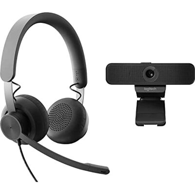 Logitech WIRED VIDEO COLLABORATION KIT, Pack de Auricular con cable Zone y cámara C925e, audio/vídeo profesional para la videocolaboración en el puesto de (tele)trabajo, Grafito Logitech WIRED VIDEO COLLABORATION KIT, Pack de Auricular con cable Zone y cámara C925e, audio/vídeo profesional para la videocolaboración en el puesto de (tele)trabajo, Grafito