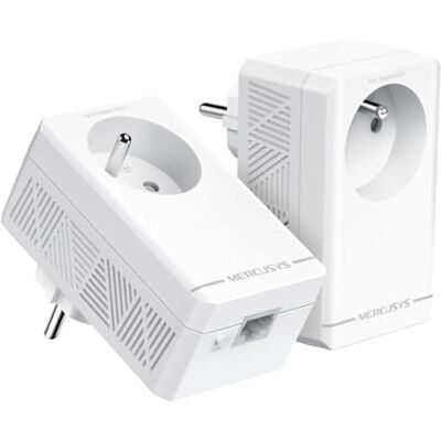 MERCUSYS MP500P Kit – Powerline AV1000 con Puerto Gigabit y Toma Passthrough, 2 Adaptadores PLC, Red Eléctrica de Alta Velocidad, Plug & Play, Ideal para Streaming 4K y Gaming MERCUSYS MP500P Kit – Powerline AV1000 con Puerto Gigabit y Toma Passthrough, 2 Adaptadores PLC, Red Eléctrica de Alta Velocidad, Plug & Play, Ideal para Streaming 4K y Gaming
