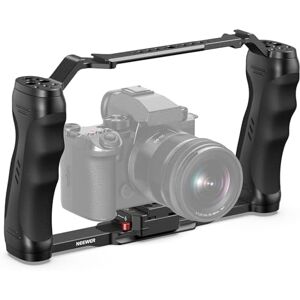NEEWER Jaula Cámara Video Rig con Placa Liberación Rápida Arca, Empuñadura Dual, Roscas ARRI 3/8" y 1/4", Zapata Fría, Cage Estabilizador Universal Compatible con SmallRig Placa Base, CA077 NEEWER Jaula Cámara Video Rig con Placa Liberación Rápida Arca, Empuñadura Dual, Roscas ARRI 3/8" y 1/4", Zapata Fría, Cage Estabilizador Universal Compatible con SmallRig Placa Base, CA077