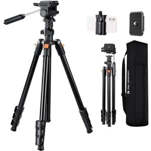 K&F CONCEPT Trípode Cámara 196cm O234A0+BV01 con Cabezal Giratorio de 3 Vías Inclinación +100°/-70°, Carga 4kg para SLR, DSLR, Smartphone con Soporte para Teléfono K&F CONCEPT Trípode Cámara 196cm O234A0+BV01 con Cabezal Giratorio de 3 Vías Inclinación +100°/-70°, Carga 4kg para SLR, DSLR, Smartphone con Soporte para Teléfono