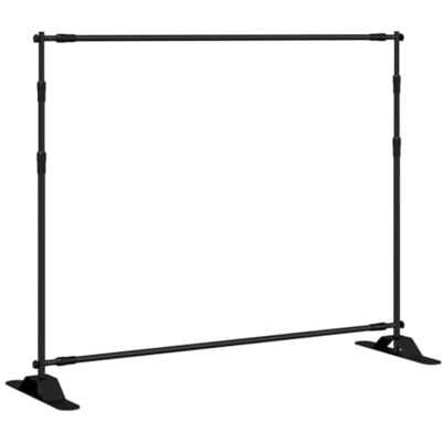 vidaXL Soporte de telón de Fondo Acero Negro 254x243 cm vidaXL Soporte de telón de Fondo Acero Negro 254x243 cm