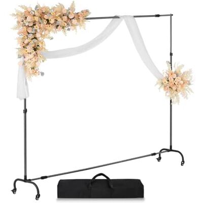 VEVOR Soporte de Fondo Ajustable para Tela de Fondo de hasta 213 x 300 cm, Soporte Portátil de Altura Ajustable de 95,5-213 cm con Ruedas para Fotografía Familiar, Estudio de Fotografía, Negro VEVOR Soporte de Fondo Ajustable para Tela de Fondo de hasta 213 x 300 cm, Soporte Portátil de Altura Ajustable de 95,5-213 cm con Ruedas para Fotografía Familiar, Estudio de Fotografía, Negro