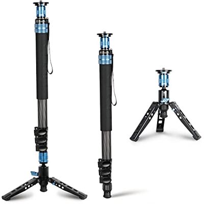 Sirui P-424FL Monopié de Fibra de Carbono de 190cm con Pies para Fotografía SLR, Monopié de Fotografía Profesional Portátil de 4 Secciones para Cámara, Videocámara, Carga Máxima 12kg Sirui P-424FL Monopié de Fibra de Carbono de 190cm con Pies para Fotografía SLR, Monopié de Fotografía Profesional Portátil de 4 Secciones para Cámara, Videocámara, Carga Máxima 12kg