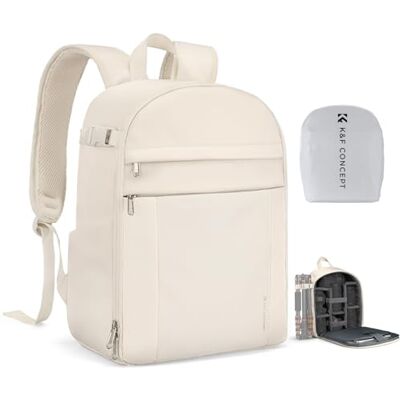 K&F CONCEPT Mochila Camara Fotos 13L, Ligera e Impermeable, Camera Bag, Mochila de Cámara, Compatible con Sony Canon Nikon, Incluye Bolsillos Frontales y Porta Trípode, Blanco Matte K&F CONCEPT Mochila Camara Fotos 13L, Ligera e Impermeable, Camera Bag, Mochila de Cámara, Compatible con Sony Canon Nikon, Incluye Bolsillos Frontales y Porta Trípode, Blanco Matte