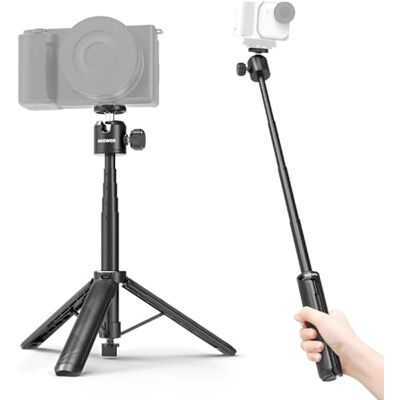 NEEWER Basics Extendable Selfie Stick Tripod,Soporte Portátil Metal Stand Empuñadura Asa Grip Compatible con Canon G7X Mark III Sony ZV-1 RX100 VII A6400 A6600 Nikon Camera Webcam para Vlogging,DT001 NEEWER Basics Extendable Selfie Stick Tripod,Soporte Portátil Metal Stand Empuñadura Asa Grip Compatible con Canon G7X Mark III Sony ZV-1 RX100 VII A6400 A6600 Nikon Camera Webcam para Vlogging,DT001