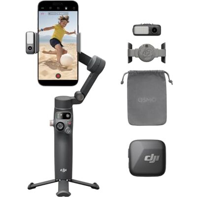 DJI Osmo Mobile 7P+Transmisor Mic Mini, estabilizador Smartphone 3 Ejes (iPhone & Android), Seguimiento Nativo, iluminación, grabación instantánea, Brazo Extensible y trípode Integrados DJI Osmo Mobile 7P+Transmisor Mic Mini, estabilizador Smartphone 3 Ejes (iPhone & Android), Seguimiento Nativo, iluminación, grabación instantánea, Brazo Extensible y trípode Integrados