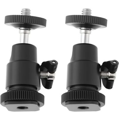 Briny River 2 Piezas Adaptador de Bola de ángulo Ajustable de 360 Grados con Tornillo Estándar de 1/4 de Pulgada Compatible con Trípode Monopié. Briny River 2 Piezas Adaptador de Bola de ángulo Ajustable de 360 Grados con Tornillo Estándar de 1/4 de Pulgada Compatible con Trípode Monopié.