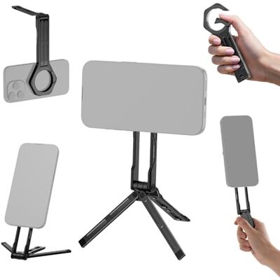 NEEWER Magnético Soporte Móvil, Metal Ligero Portátil Móvil Escritorio Tripod Mount Selfie Stick Grip Carabiner Estilo Liberación Rápida, Compatible con MagSafe iPhone para Grabación Video, DS027 NEEWER Magnético Soporte Móvil, Metal Ligero Portátil Móvil Escritorio Tripod Mount Selfie Stick Grip Carabiner Estilo Liberación Rápida, Compatible con MagSafe iPhone para Grabación Video, DS027
