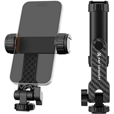 K&F CONCEPT Adaptador para Trípode de Teléfono 2 Zapatas Frías, Soporte para Móvil, Adaptador para Trípode de Smartphone, Giratorio 360°, MS12 K&F CONCEPT Adaptador para Trípode de Teléfono 2 Zapatas Frías, Soporte para Móvil, Adaptador para Trípode de Smartphone, Giratorio 360°, MS12
