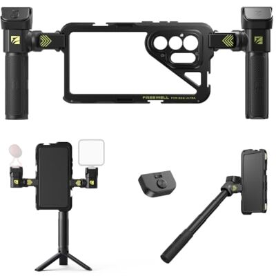 FREEWELL Genius Rig Cage para Samsung S26 Ultra Configuración sin herramientas con asas de trípode/monopié, control remoto Bluetooth y soportes ajustables para filmación FREEWELL Genius Rig Cage para Samsung S26 Ultra Configuración sin herramientas con asas de trípode/monopié, control remoto Bluetooth y soportes ajustables para filmación