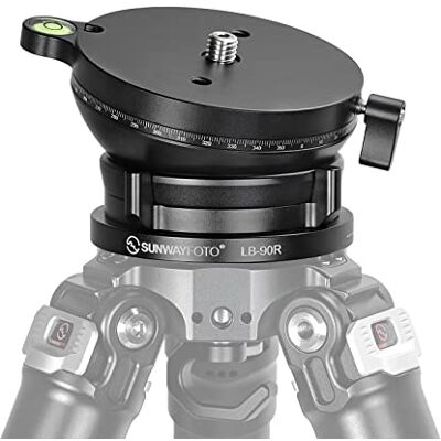 Sunwayfoto LB-90R Base de nivelación panorámica de 360°, cabezal de trípode, capacidad de carga de 25 kg Sunwayfoto LB-90R Base de nivelación panorámica de 360°, cabezal de trípode, capacidad de carga de 25 kg