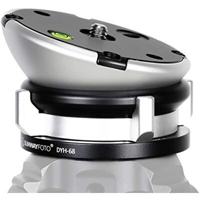 Sunwayfoto DYH-68 Cabezal de trípode con Base de nivelación, Capacidad de Carga de 22 Libras Sunwayfoto DYH-68 Cabezal de trípode con Base de nivelación, Capacidad de Carga de 22 Libras