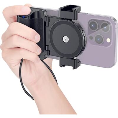 KIWIFOTOS Smartphone Compacto Mango de Sujeción con Control Remoto Inalámbrico Desmontable y Zapata de Montaje Compatible con iPhone 16 15 14 13 12 Galaxy Pixel Mate 55-90 mm de Ancho para Vlog Photo (Negro) KIWIFOTOS Smartphone Compacto Mango de Sujeción con Control Remoto Inalámbrico Desmontable y Zapata de Montaje Compatible con iPhone 16 15 14 13 12 Galaxy Pixel Mate 55-90 mm de Ancho para Vlog Photo (Negro)