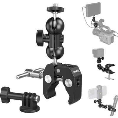 SMALLRIG Brazo Mágico de Cabeza de Bola Pequeña con Abrazadera, Super Clamp con Roscas Antideslizantes, Carga 1.5kg para Gopro, Cámara, Teléfono, Monitor y Luz 1138B SMALLRIG Brazo Mágico de Cabeza de Bola Pequeña con Abrazadera, Super Clamp con Roscas Antideslizantes, Carga 1.5kg para Gopro, Cámara, Teléfono, Monitor y Luz 1138B