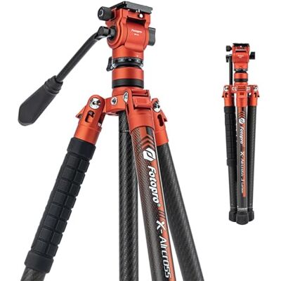 Fotopro X-Aircross 3 Video 157,5 cm Trípode de Viaje Ligero con Cabeza fluida 1,1 kg Ultraligero portátil Profesional de Fibra de Carbono para cámara DSLR Carga hasta 10 kg Fotopro X-Aircross 3 Video 157,5 cm Trípode de Viaje Ligero con Cabeza fluida 1,1 kg Ultraligero portátil Profesional de Fibra de Carbono para cámara DSLR Carga hasta 10 kg