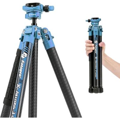 Fotopro Trípode de Fibra de Carbono de 60 Pulgadas, Cabeza de Bola de 360 Grados, Placa de liberación rápida, trípode de Viaje Ligero, Cargas máximas de hasta 8 kg, Azul Fotopro Trípode de Fibra de Carbono de 60 Pulgadas, Cabeza de Bola de 360 Grados, Placa de liberación rápida, trípode de Viaje Ligero, Cargas máximas de hasta 8 kg, Azul
