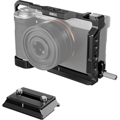 Sirui A7C II / A7CR Cage Jaula Completa con Cable Clamp HDMI, Jaula de Cámara para Sony Alpha 7C II/Alpha 7CR con QR Placa 2 en 1 para Arca/Manfrotto, Brazo de Bisagra, NATO Rail AM-A7CII Sirui A7C II / A7CR Cage Jaula Completa con Cable Clamp HDMI, Jaula de Cámara para Sony Alpha 7C II/Alpha 7CR con QR Placa 2 en 1 para Arca/Manfrotto, Brazo de Bisagra, NATO Rail AM-A7CII