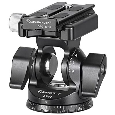 Sunwayfoto Cabezal inclinable de 2 vías Compatible con Arca/RRS DT-03S + Placa QR de 60 mm para trípode/monopié Sunwayfoto Cabezal inclinable de 2 vías Compatible con Arca/RRS DT-03S + Placa QR de 60 mm para trípode/monopié