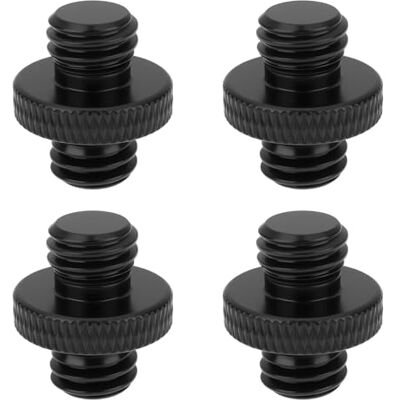 VGOL Adaptador de Rosca de Trípode de Aluminio Macho A Macho de 3/8 Pulgadas (4 Unidades) para Trípodes de Cámara VGOL Adaptador de Rosca de Trípode de Aluminio Macho A Macho de 3/8 Pulgadas (4 Unidades) para Trípodes de Cámara