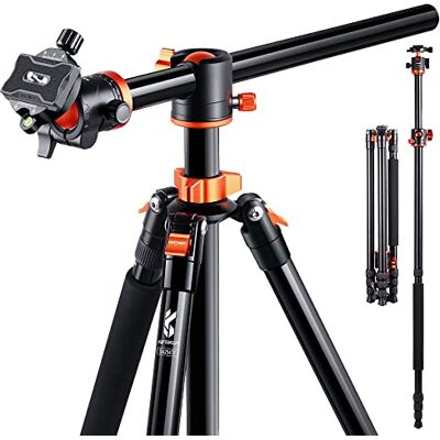 K&F CONCEPT 240cm Trípode de Cámara, Trípode Video Profesional con Columna Central Transversal con Rótula de Bola Panorámica y Placa de Liberación para DSLR Cámara T254A8+BH-28L(SA254T1) K&F CONCEPT 240cm Trípode de Cámara, Trípode Video Profesional con Columna Central Transversal con Rótula de Bola Panorámica y Placa de Liberación para DSLR Cámara T254A8+BH-28L(SA254T1)