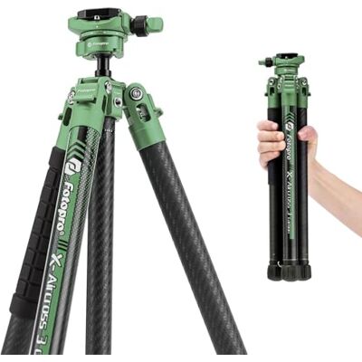 Fotopro Trípode de Fibra de Carbono de 60 Pulgadas, Cabeza de Bola de 360 Grados, Placa de liberación rápida, trípode de Viaje Ligero, Carga máxima de hasta 17.6 Libras, Color Verde Fotopro Trípode de Fibra de Carbono de 60 Pulgadas, Cabeza de Bola de 360 Grados, Placa de liberación rápida, trípode de Viaje Ligero, Carga máxima de hasta 17.6 Libras, Color Verde