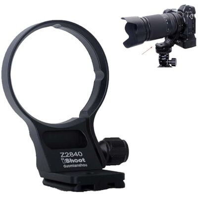 iShoot Anillo de montaje para trípode compatible con Nikon Nikkor Z 70-180 mm F2.8 y Z 28-400 mm F4-8 VR, soporte de disparo vertical, soporte de placa de liberación rápida para estabilizador de iShoot Anillo de montaje para trípode compatible con Nikon Nikkor Z 70-180 mm F2.8 y Z 28-400 mm F4-8 VR, soporte de disparo vertical, soporte de placa de liberación rápida para estabilizador de