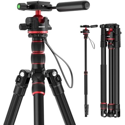 NEEWER Basics 77" Trípode Monopié con 360° Cabezal Bola y Placa QR Tipo Arca, Trípode Video DSLR Viaje Ligero y Compacto Aluminio con Patas Reversibles y Eje Central Invertido, Carga Máx 13lb, TP08 NEEWER Basics 77" Trípode Monopié con 360° Cabezal Bola y Placa QR Tipo Arca, Trípode Video DSLR Viaje Ligero y Compacto Aluminio con Patas Reversibles y Eje Central Invertido, Carga Máx 13lb, TP08