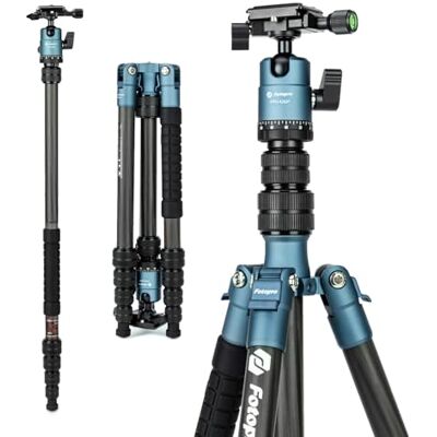 Fotopro Trípode de Viaje de Fibra de Carbono de 59 Pulgadas, trípode de cámara Compacto con Cabeza de Bola, monopie Desmontable con Placa de liberación rápida y Bolsa, Carga hasta 8 kg (Azul) Fotopro Trípode de Viaje de Fibra de Carbono de 59 Pulgadas, trípode de cámara Compacto con Cabeza de Bola, monopie Desmontable con Placa de liberación rápida y Bolsa, Carga hasta 8 kg (Azul)