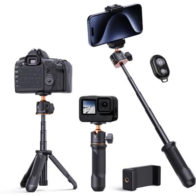K&F CONCEPT MS09 Mini Trípode Móvil, Palo Selfie, Trípode para Vlogging, con Mando a Distancia Bluetooth, Compatible con dji OSMO Pocket 3, Gopro, Pocket 4 K&F CONCEPT MS09 Mini Trípode Móvil, Palo Selfie, Trípode para Vlogging, con Mando a Distancia Bluetooth, Compatible con dji OSMO Pocket 3, Gopro, Pocket 4