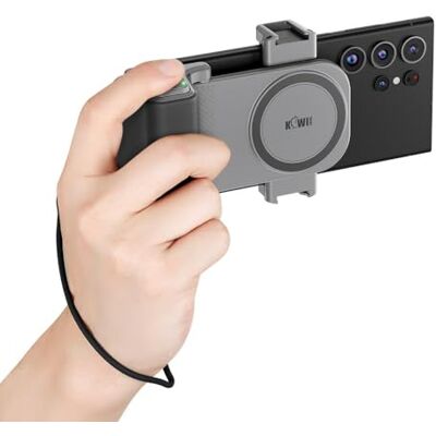 KIWIFOTOS Mango de Agarre Grande para teléfono Inteligente para Mano Gigante con Zoom de Video magnético, Control Remoto Bluetooth, grabación de vlogging, grabación para teléfonos iOS Android, Ancho KIWIFOTOS Mango de Agarre Grande para teléfono Inteligente para Mano Gigante con Zoom de Video magnético, Control Remoto Bluetooth, grabación de vlogging, grabación para teléfonos iOS Android, Ancho