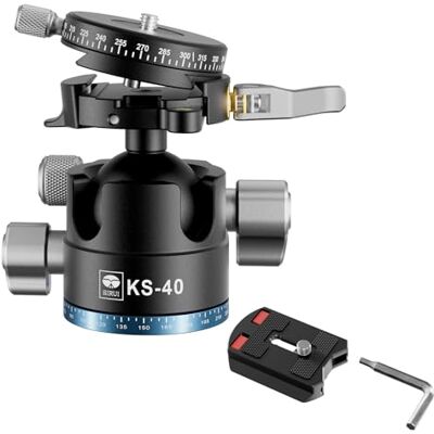 Sirui 40mm Cabezal de Bola de Perfil Bajo, Cabezal de Trípode de Aleación de Aluminio Panorámico de 360°, Cabezal de Bola Profesional Resistente para Trípode, Monopie, Carga Máxima de 25kg KS-40 Sirui 40mm Cabezal de Bola de Perfil Bajo, Cabezal de Trípode de Aleación de Aluminio Panorámico de 360°, Cabezal de Bola Profesional Resistente para Trípode, Monopie, Carga Máxima de 25kg KS-40
